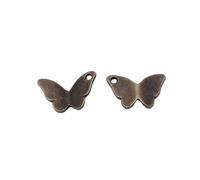 Butterfly Charms For Beading Projects, 13x8mm, Antique Bronze Color, 40 Pieces