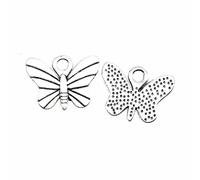 Butterfly Charms For Custom Jewelry Design, 11x7mm, Antique Silver Color, 20 Pieces
