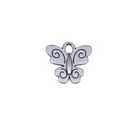 Butterfly Charms For Hat & Scarf Embellishments, 13x13mm, Antique Silver Color, 20 Pieces