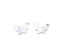 Butterfly Charms For Home Handcraft Projects, 13x8mm, Antique Silver Color, 40 Pieces
