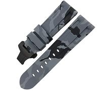 Butterfly Clasp Rubber Watchband 24Mm 26Mm for Luminor Submersible Colorful Silicone Sport Watch Strap/Camo Gray Black 2/24Mm