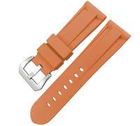 Butterfly Clasp Rubber Watchband 24Mm 26Mm for Luminor Submersible Colorful Silicone Sport Watch Strap/Orange Black 1/24Mm