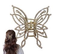 Butterfly Clip for Thick Hair, Rhinestone Butterfly Hair Clips, Crystal Hair Bands, Fashionable Strong Hold, Trendy Glitter Rhinestone Bling Headpiece for Wedding