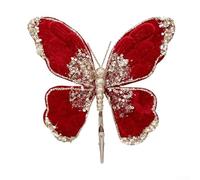 Butterfly Clip Ornaments for Wedding and Home Decor, Suitable for Adding Elegant and Realistic Accents to Events (red)