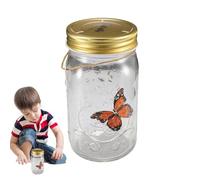 Butterfly Collection Jar, Decorative PP Glass Bottle | Fluttering Display Ornament Activated by LED Sensor 17 cm | Creates a Romantic Atmosphere of Animated Lighting for the Ne