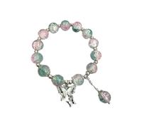 Butterfly Colored Glaze Bracelet Handmade Beads Female Bracelet Ice Crack Broken Beads Beads Set for Women (H, One Size)