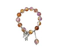 Butterfly Colored Glaze Bracelet Handmade Beads Female Bracelet Ice Crack Broken Flower Beads Beads Cute Earrings Dangle (a-G, One Size)