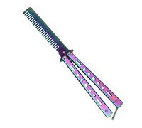 Butterfly Comb, Colorful Metal Folding Comb, Rotatable Balisong Training Tool for Beginner Practice, Colorful Hair Beard Styling Switchblade Tool