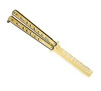 Butterfly Combs Hair Trimmer Barber Tool Beard Metal for Beginner Training Gold