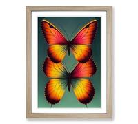 Butterfly Conceptual Art Framed Print | A2 Oak Framed Wall Art | Ready to Hang | Modern Animal Picture | Living Room Bedroom Lounge Office