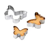 Butterfly Cookie Cutter Set, 3-Piece (3" 2.4" 1.8") Metal, Dishwasher Safe Stainless Steel Baking Tools for Holiday, Birthday, Baby Shower & Wedding Cookies