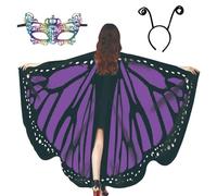 Butterfly Costume Scarf - Iridescent Fabric Wings, Adjustable Straps, Lightweight Design, Fairy Wings Accessories for Performance, Masquerade Costume with Removable | Essential for Dance and Theatre