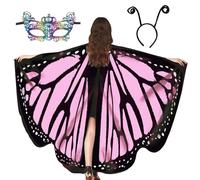 Butterfly Costume Scarf - Iridescent Fabric Wings, Adjustable Straps, Lightweight Design, Fairy Wings Accessories for Performance, Masquerade Costume with Removable | Essential for Dance and Theatre