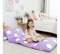Butterfly Craze Floor Pillow Case, Mattress Bed Lounger Cover, Polka Purple, Queen, Cozy Seating Solution for Kids & Adults, Recliner Cushion, For Reading, TV Time, Sleepovers, & Toddler Nap Mat