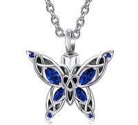 Butterfly Cremation Urn Necklace for Ashes Sterling Silver Memorial Keepsake with Pendant Jewelry Women Keepsake Bereavement