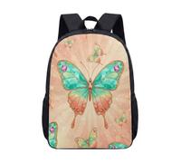 Butterfly Crescent Moon Celestial Backpack, 17 Inch Gothic Star Moon School Bag for Kids Teens, Fantasy Night Sky Student Bookbag (04)