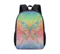 Butterfly Crescent Moon Celestial Backpack, 17 Inch Gothic Star Moon School Bag for Kids Teens, Fantasy Night Sky Student Bookbag (06)