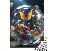 Butterfly Crystal 1000-Piece Puzzle for Adults, 52x38cm/1000pcs, A Relaxed Project for Colder Days; White Cardboard with A Clean Surface