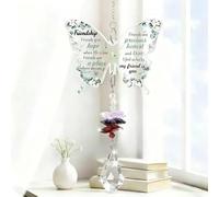 Butterfly Crystal Suncatcher Friendship Gift - Inspirational Window Hanging Ornament for Best Friend, Mum, Retirement or Leaving Colleague - Acrylic UV Printed with Colour Crystal Pendant
