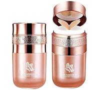 Butterfly Cushion BB Cream, Air Cushion CC Cream BB Cream, Moisturizing Concealer, Bright Makeup Base Long Lasting with Butterfly Makeup Sponge (Lvory White+Natural Skin Color)