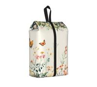 Butterfly Daisy Travel Shoe Bag Spring Meadow Water Resistant Shoe Organiser with Zipper Handle, Lightweight Pouch for Suitcase & Gym, Folds Flat for Packing