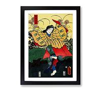 Butterfly Dance By Utagawa Kunisada Asian Japanese Framed Print | A2 Black Framed Wall Art | Ready to Hang | Asian Animal Picture | Living Room Bedroom Lounge Office