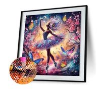 Butterfly Dance Girl Special Shaped 5D DIY Partial Drill Diamond Painting Kits for Adults Beginners Home Decor Diamonds Paintings Gem Art 30x30cm (Butterfly Dance Girl)