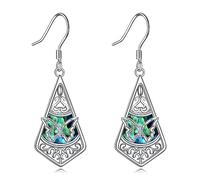 Butterfly Dangle Earrings for Women 925 Sterling Silver Abalone Shell Drop Earrings Butterfly Jewellery Birthday Gifts for Her Girl Mum