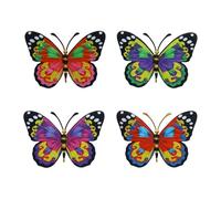 BUTTERFLY DECOR - 4 Piece Sculpture Set, Metal Wall Art, Decorative Figurines, Indoor and Outdoor Display | Dis Powder Coated Steel Construction