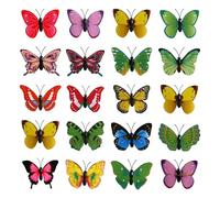Butterfly Decoration with Safety Pins Spring Decoration 3D Butterfly Clip Artificial Colourful Butterfly Garden PVC Butterfly Branches Outdoor 6 cm for Table Decoration Pack of 20
