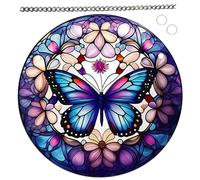 Butterfly Decorations - 15cm Acrylic Stained Glass Window Hanging, Butterfly & Hummingbird Gifts, Sun Catchers For Home Decor