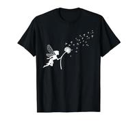 Butterfly Design Dandelions Meadow Hearts Fairies Value Graphic T-Shirt, Men, Black, L