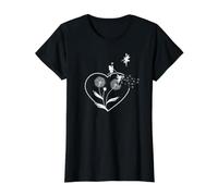 Butterfly Design Dandelions Meadow Hearts Fairies Value Graphic T-Shirt, Women, Black, S