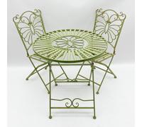 Leaf Green Bistro Set Garden Patio 2 Seater Outdoor Table Chairs Set