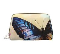 Butterfly Design Printed Makeup Bag for Women Portable Leather Make up Bag Travel Zipper Cosmetic Bags Organizer