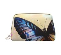 Butterfly Design Printed Small Makeup Bag Portable Leather Make up Bag Travel Zipper Cosmetic Bags Organizer for Women