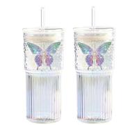 Butterfly design: These glasses feature a clean, aesthetic butterfly design. This charming detail adds a fashionable touch to your glassware collection while remaining functional for any occasion.