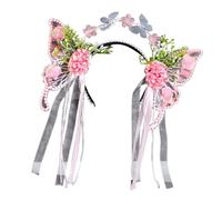 Butterfly Designs Sheer Headband With Flowers And Tassels For Romantics Occasion Roleplay Game Accessories Hairhoop