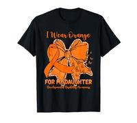 Butterfly Developmental Disability Daughter I Wear Orange T-Shirt