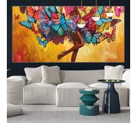 Butterfly Diamond Art 40x90cm Large Diamond Painting Dance Crystal Art Painting Kits Adults, Full Square Drill Crystal Embroidery Gem Rhinestone Cross Stitch Pictures Crafts, Gifts for Women y-w305