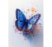 Butterfly Diamond Art, 5D Diamond Painting Abstract, DIY Full Drill Gem Art Kits Adults Beginner Mosaic Making Kits, Cross Stitch Crystal Paintings Craft for Room Decor, Gifts for Women 70x95cm - 1F2E