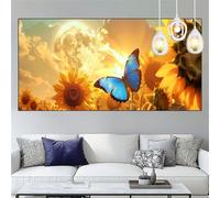 Butterfly Diamond Art Kits Adults 28x79 Inch Large Diamond Painting Flower,5D Square Gem Painting Crystal Art Craft kits Kids DIY Rhinestone Embroidery Cross Stitch for Beginners,Decor Gifts YC-379