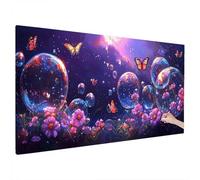 Butterfly Diamond Art Kits Adults, 5D Diamond Painting Flower 2025 Design New, Square Full Drill Crystal Art Kit, DIY Cross Stitch Painting Set for Gifts and Christmas Home Room Decor 140x60cm F-47