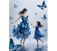 Butterfly Diamond Art Kits Adults,5D Diamond Painting Kit for Beginners,Full Drill Gem Art Kits for Adult,DIY Cross Stitch Arts Crafts Embroidery Kit for Home Wall Decor-Square Drill-30X40cm-C652