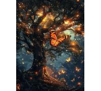 Butterfly Diamond Art Kits Adults, 5D Diamond Painting Tree of Life Pattern Design, DIY Full Square Drill Dimond Painting, Crystal Art Kits for Adults Beginner for Home Wall Decor 30x40cm -yxy2506WP