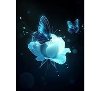 Butterfly Diamond Art Kits Adults, 5D Flower Diamond Painting, DIY Full Drill Crystal Art Embroidery Kit for Beginners, Gem Arts and Crafts for Adults for Home Decor, Hobbies for Women 20x30cm 0Y-209