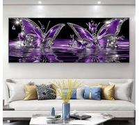 Butterfly Diamond Art Kits Adults, 5D Large dream Diamond Painting with Round Drills DIY Full Drill Gem Big Crystal Art Painting Set, Mosaic Kits for Adults, for Home Wall and Gifts 12x36inch,Model521