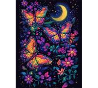 Butterfly Diamond Art Kits Adults, Color 5D DIY Round Diamond Painting Kits for Kids, Full Drill Gem Art for Beginners, for Home Wall Decoration, Relaxation Activity & Unique Gifts 80x110cm f-144