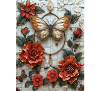 Butterfly Diamond Art Kits Adults, Diamond Painting Flower Dimond Art 5D DIY Full Square Drill Crystal Embroidery Cross Stitch Crafts Crafts for Adults Beginner, Room Decor, Gifts 10x14 Inch -n256W0
