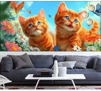 Butterfly Diamond Art Painting Cat Diamond Painting Kits for Adults,Square Full Drill Gem Arts and Crafts Pictures Embroidery Cross Stitch Canvas Paint by Numbers for Kids,Gift Women 20x40in VQ-1015
